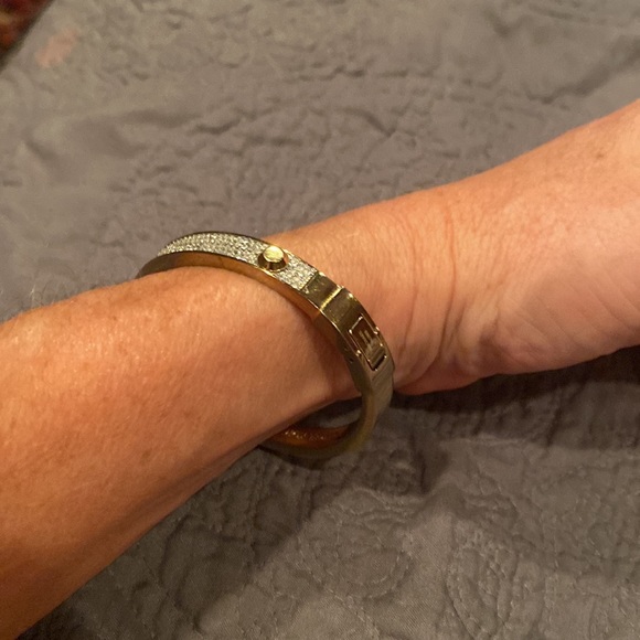 Gold tone Michael Kors crystal pane bangle bracelet. Great condition. - Picture 10 of 12
